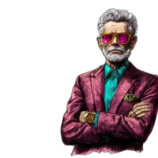 jacket, face, comic book art, concept art transparent PNG cut-out