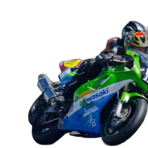 photorealistic, kawasaki, motorcycle, racer transparent PNG cut-out