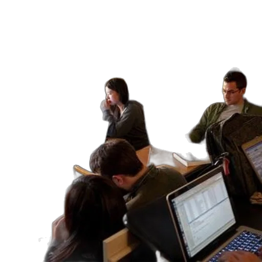 staff, group, people, sitting transparent PNG cut-out