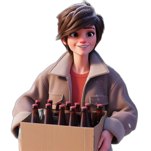 jacket, bottle, 3d render, concept art transparent PNG cut-out