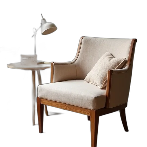 furniture, 3d render, earth tones, retro transparent PNG cut-out