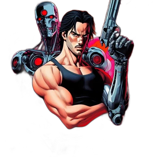 weapon, robot, comic book art, concept art transparent PNG cut-out