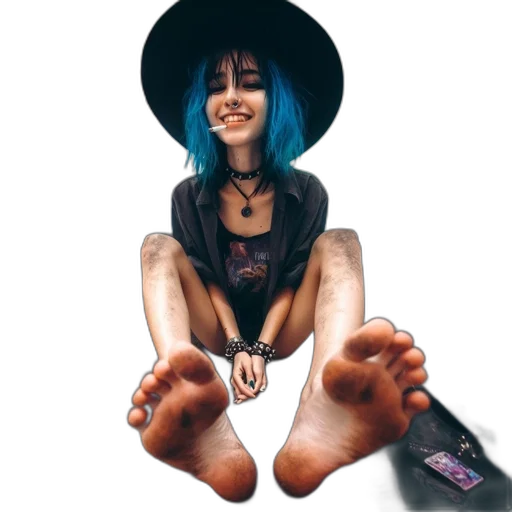 shoes, jewelry, hat, face transparent PNG cut-out