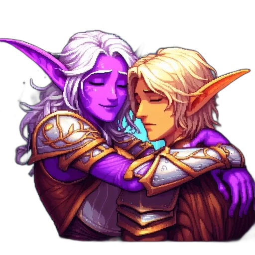 pixel art, fantasy art, concept art, two transparent PNG cut-out
