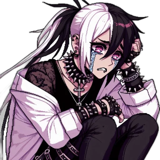 pixel art, concept art, cyberpunk, anime transparent PNG cut-out