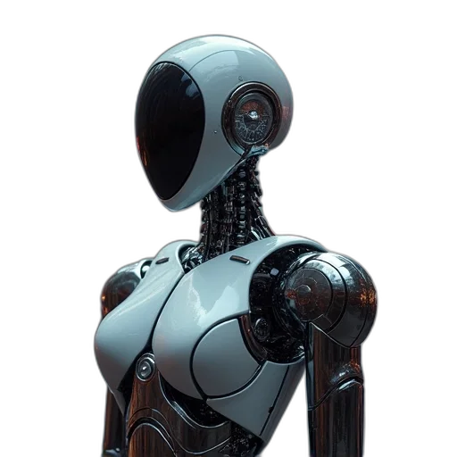 robot, 3d render, concept art, cyberpunk transparent PNG cut-out