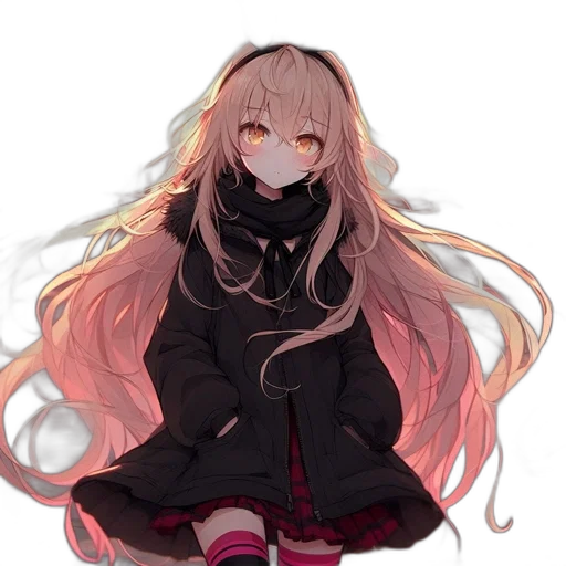 jacket, dress, face, hair transparent PNG cut-out