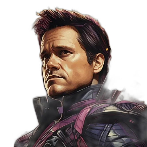 face, jacket, comic book art, concept art transparent PNG cut-out