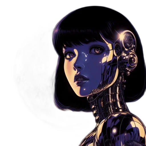 robot, face, concept art, comic book art transparent PNG cut-out