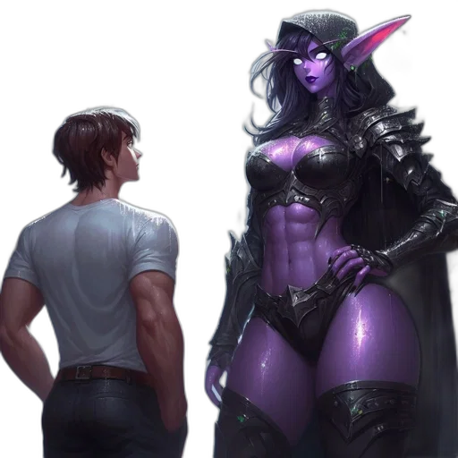 concept art, fantasy art, comic book art, cyberpunk transparent PNG cut-out
