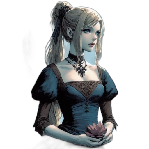 dress, face, fantasy art, concept art transparent PNG cut-out