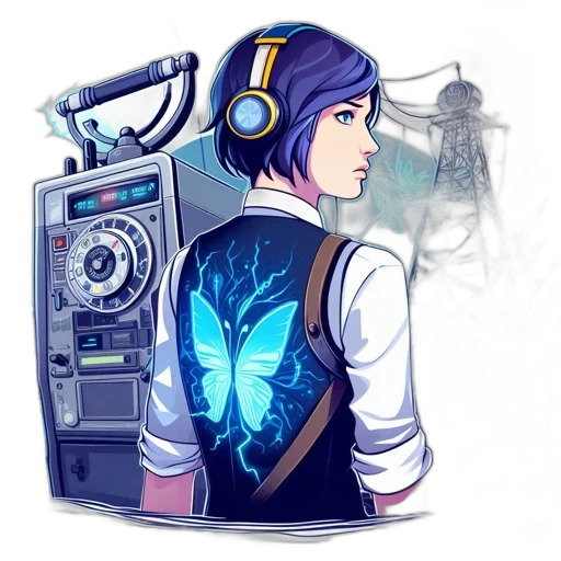 jacket, staff, robot, concept art transparent PNG cut-out