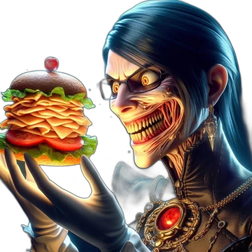 food, robot, concept art, cyberpunk transparent PNG cut-out