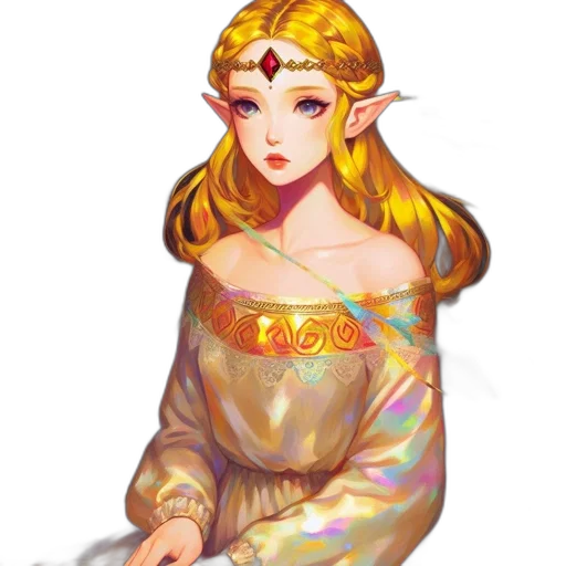 dress, jewelry, staff, crown transparent PNG cut-out
