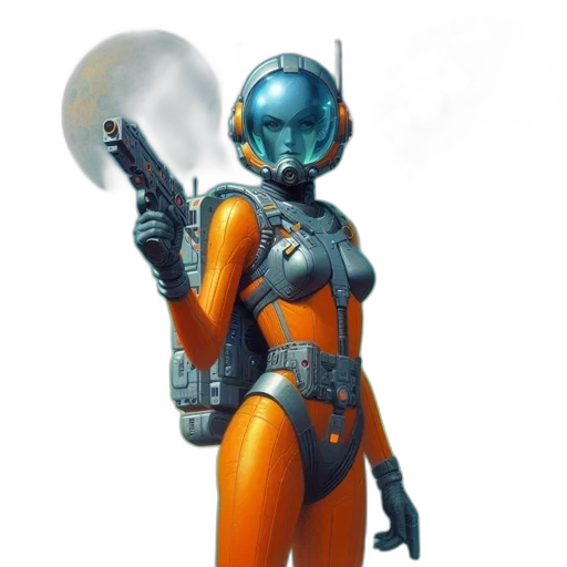 robot, staff, concept art, 3d render transparent PNG cut-out