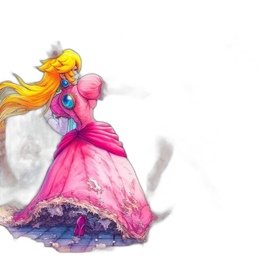 dress, hair, concept art, watercolor transparent PNG cut-out