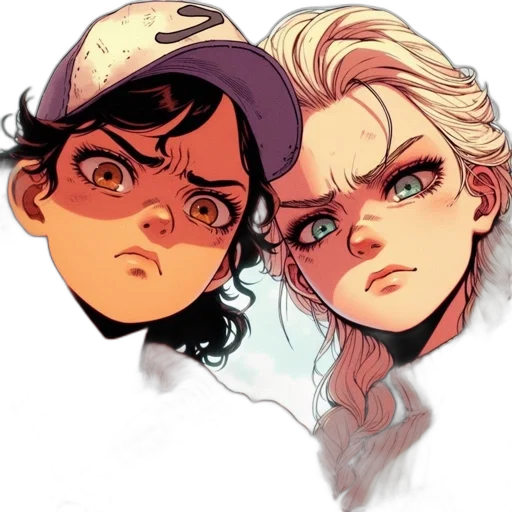 face, comic book art, concept art, anime transparent PNG cut-out