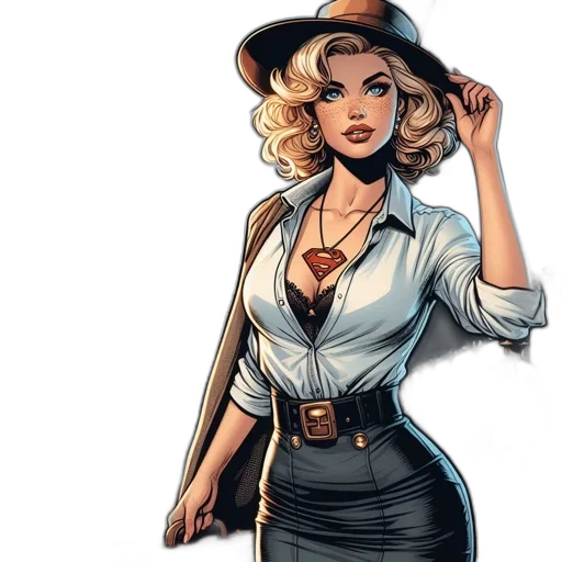 staff, hat, comic book art, cartoon transparent PNG cut-out