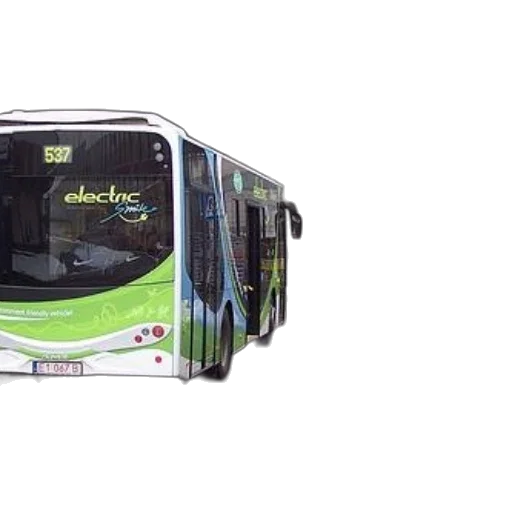 3d render, electric, bus, parked transparent PNG cut-out