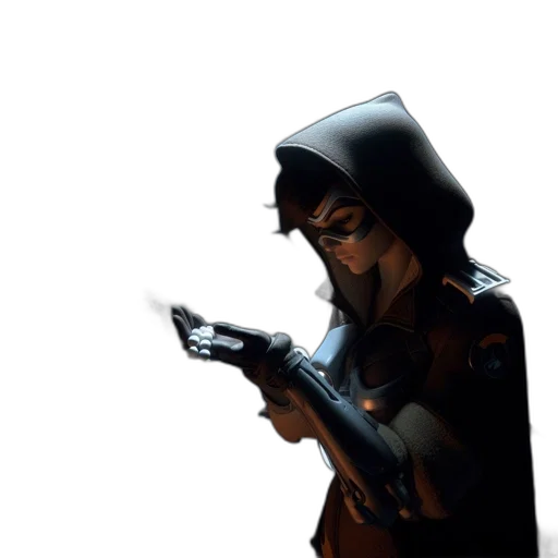 weapon, staff, jacket, mask transparent PNG cut-out