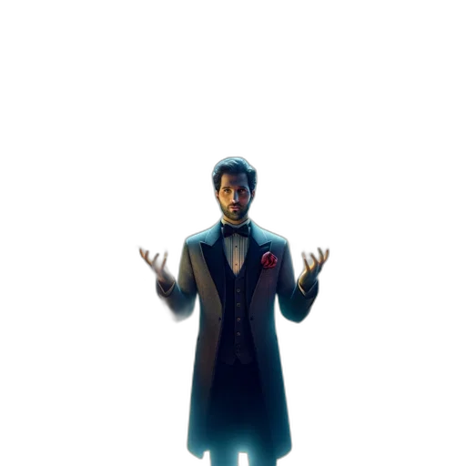 jacket, staff, creature, umbrella transparent PNG cut-out