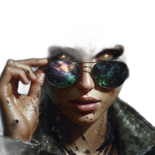 face, mask, jewelry, jacket transparent PNG cut-out