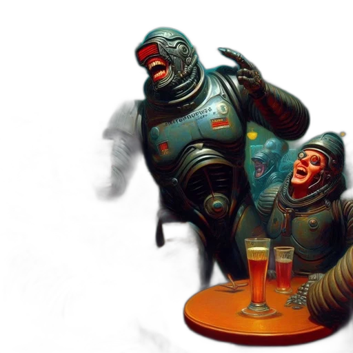 robot, creature, concept art, 3d render transparent PNG cut-out