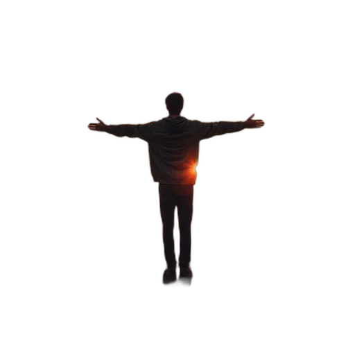 jacket, staff, robot, 3d render transparent PNG cut-out