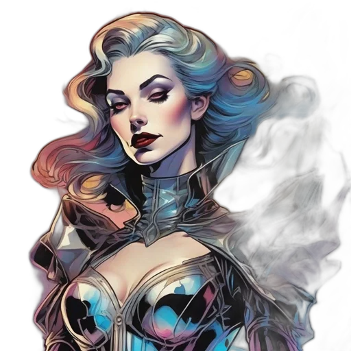 dress, mask, comic book art, fantasy art transparent PNG cut-out