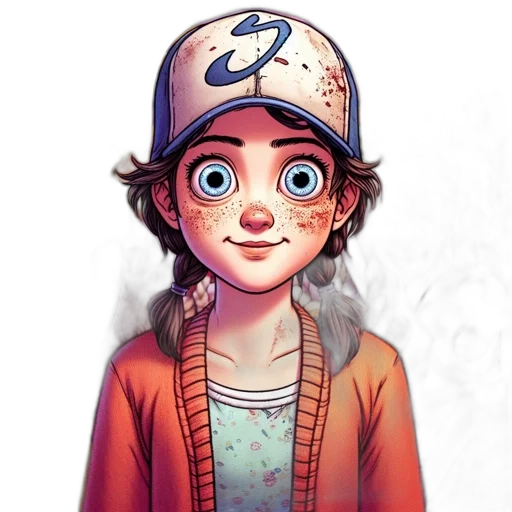 face, hat, jacket, comic book art transparent PNG cut-out