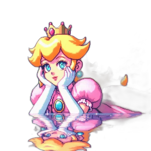 crown, staff, dress, pixel art transparent PNG cut-out