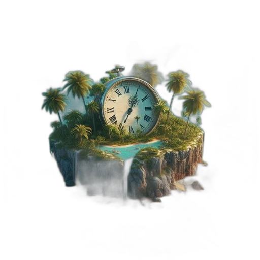 concept art, 3d render, vaporwave, fantasy art transparent PNG cut-out