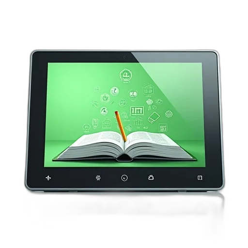 modern, digital, tablet, green transparent PNG cut-out