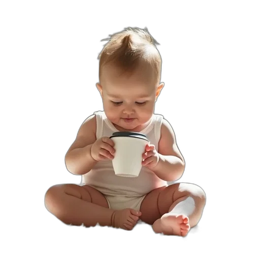 photorealistic, baby, sitting, floor transparent PNG cut-out