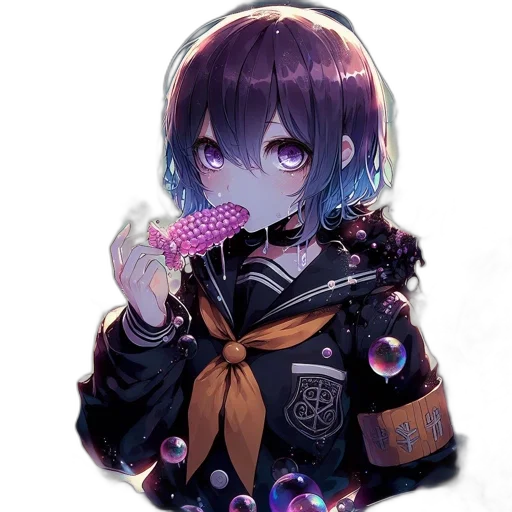 flower, staff, weapon, jacket transparent PNG cut-out