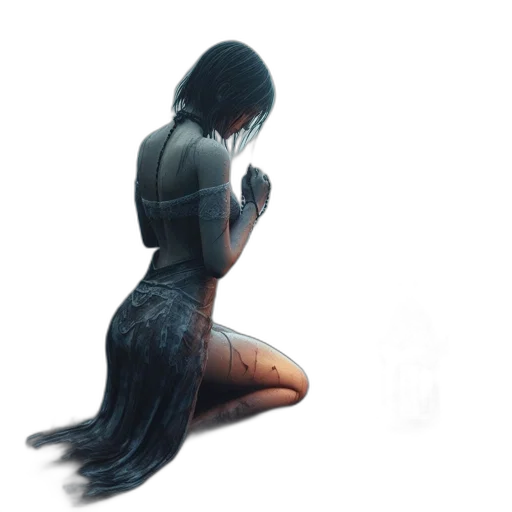 dress, creature, hair, concept art transparent PNG cut-out