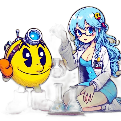 robot, staff, pixel art, concept art transparent PNG cut-out