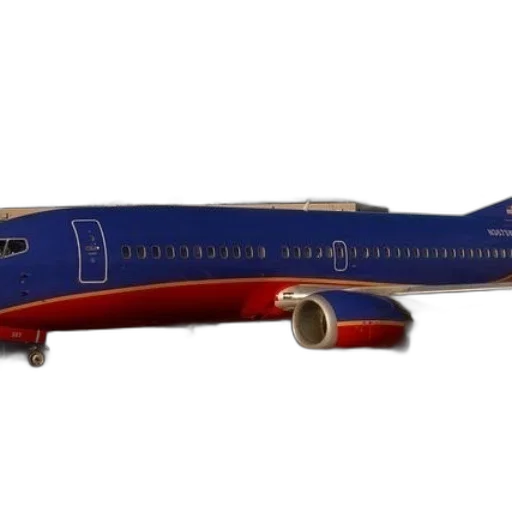 3d render, southwest, airlines, plane transparent PNG cut-out
