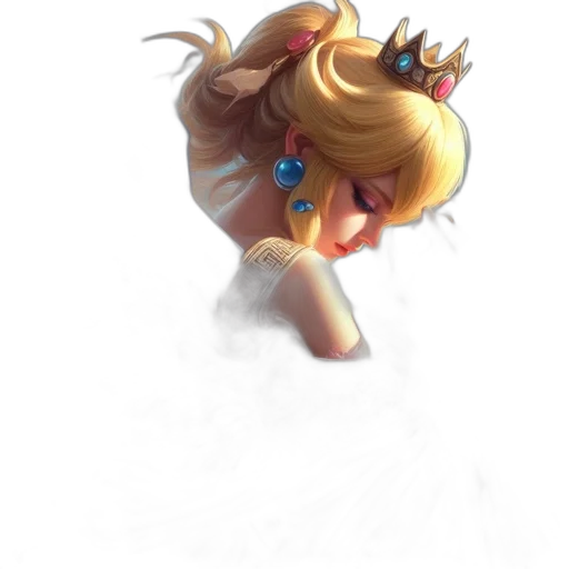 crown, staff, hair, dress transparent PNG cut-out