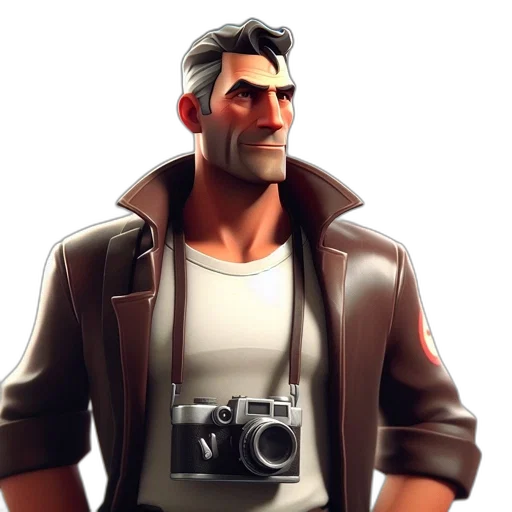 jacket, weapon, face, staff transparent PNG cut-out