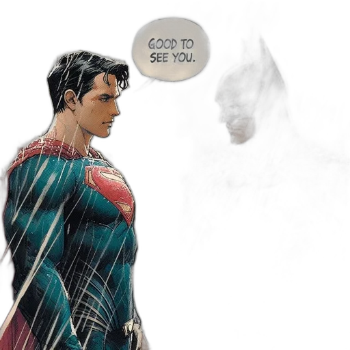 comic book art, concept art, superman, batman transparent PNG cut-out