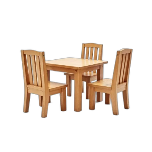 furniture, food, 3d render, set transparent PNG cut-out