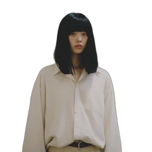 jacket, dress, face, hair transparent PNG cut-out