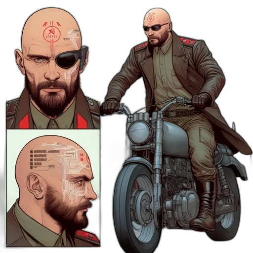 jacket, comic book art, concept art, cyberpunk transparent PNG cut-out