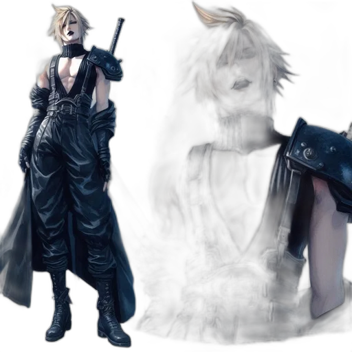 concept art, fantasy art, 3d render, monochrome transparent PNG cut-out