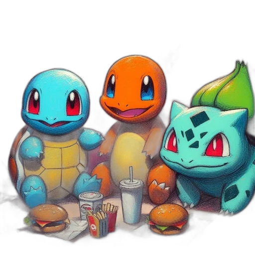 food, pixel art, concept art, watercolor transparent PNG cut-out