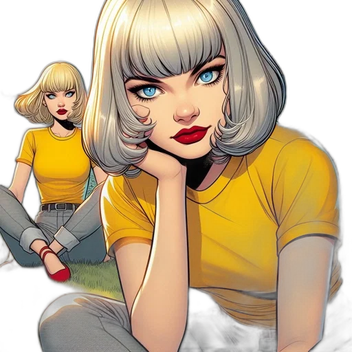 comic book art, concept art, cartoon, fantasy art transparent PNG cut-out