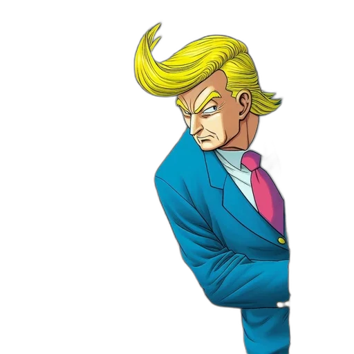 hair, jacket, staff, face transparent PNG cut-out