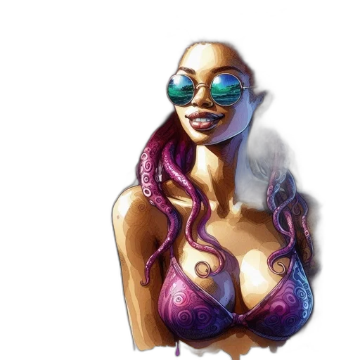 concept art, fantasy art, comic book art, cyberpunk transparent PNG cut-out
