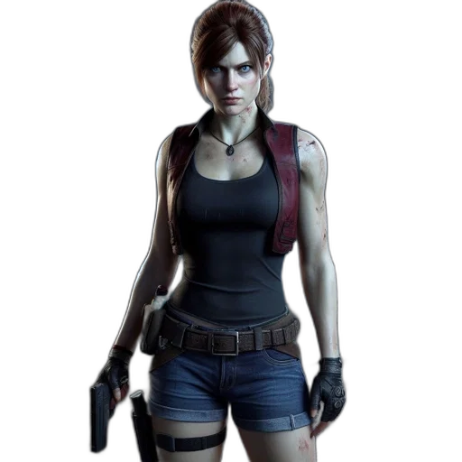 jacket, weapon, concept art, 3d render transparent PNG cut-out
